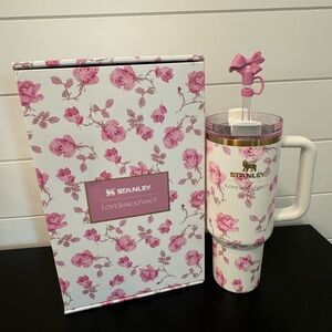 Brand New Stanley x LoveShackFancy 40 oz tumbler in Ribbon Rosa pattern